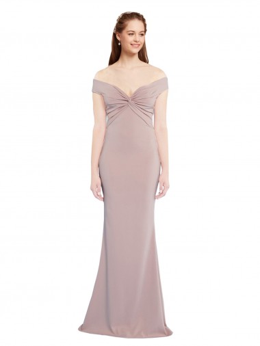 Best Sleeveless Keyhole Back Long V-Neck Mermaid Stretch Crepe Evening Dress UK