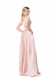 Best Sleeveless Long High Neck A-Line Satin Evening Dresses UK