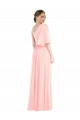 Best Bell Sleeves Long One Shoulder A-Line Maxi Evening Dress UK