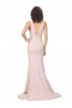 Best Sleeveless V-Back Sweep Train V-Neck Sheath Sexy Evening Dress UK