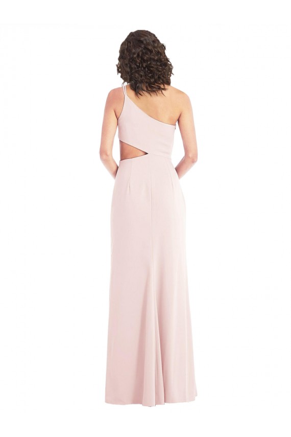 Best Sleeveless Long One Shoulder Trumpet Stretch Crepe Maxi Evening Dress UK