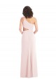 Best Sleeveless Long One Shoulder Trumpet Stretch Crepe Maxi Evening Dress UK