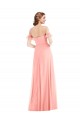 Best Flutter Sleeves Long Off the Shoulder A-Line Maxi Evening Dress UK