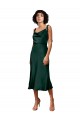 Best Sleeveless Midi Length Cowl Neck Sheath Evening Dress UK