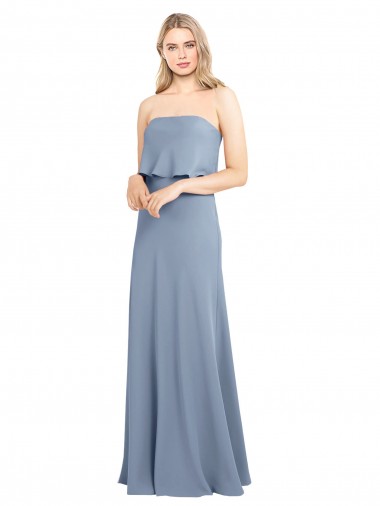 Best Sleeveless Long High Neck Sheath Stretch Crepe Evening Dress UK