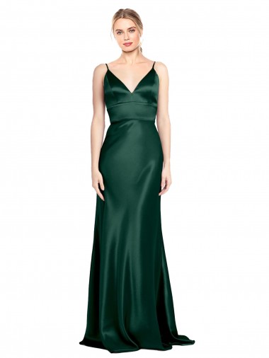 Best Sleeveless V-Back Long High Neck Sheath Stretch Satin Evening Dress UK