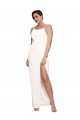 Best Sleeveless Low Back Long High Neck Sheath Ivory Evening Dress UK