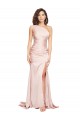 Best Sleeveless Long One Shoulder Sheath Pink Sexy Evening Dress UK