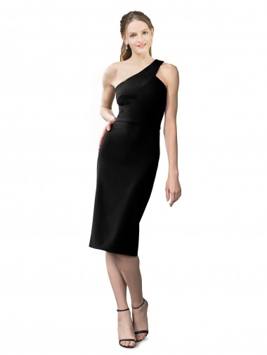 Best Sleeveless Cocktail Length One Shoulder Sheath Evening Dress UK