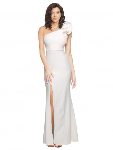 Best Sleeveless Long One Shoulder Sheath Evening Gown UK