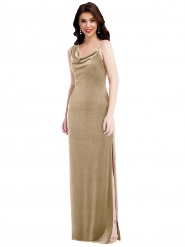 Best Sleeveless Long One Shoulder Sheath Stretch Velvet Maxi Evening Dress UK