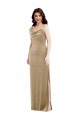 Best Sleeveless Long One Shoulder Sheath Stretch Velvet Maxi Evening Dress UK