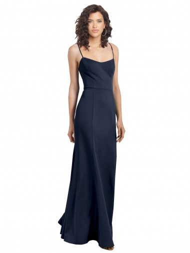 Best Sleeveless Low Back Long Scoop Neck Sheath Evening Dress UK