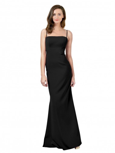 Best Sleeveless Low Back Long Square Neck Sheath Evening Dresses UK