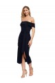 Best Sleeveless Low Back Midi Length Square Neck Sheath Evening Dress UK