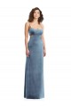 Best Sleeveless Low Back Long Square Neck Sheath Maxi Evening Dress UK