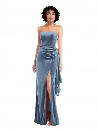 Best Sleeveless Low Back Long Strapless Sheath Maxi Evening Dress UK