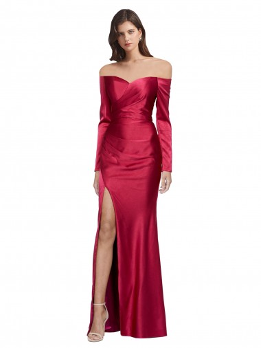 Best Long Sleeves Long Sweetheart Sheath Evening Dress UK