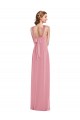 Best Sleeveless Open Back Long Halter Neck A-Line Skin Pink Maxi Evening Dress UK