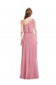 Best Sleeveless Long One Shoulder A-Line Soft Chiffon Maxi Evening Dress UK