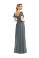 Best Puff Sleeves Long Square Neck A-Line Maxi Evening Dress UK