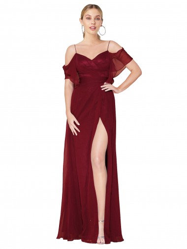 Best Cold Shoulder V-Back Long High Neck Trumpet Evening Dress UK