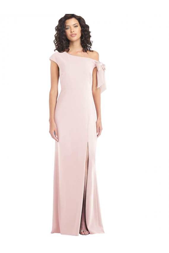 Best Cap Sleeves Long Off the Shoulder Trumpet Maxi Evening Dress UK