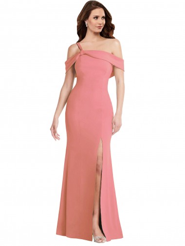 Best Sleeveless Low Back Long One Shoulder Trumpet Maxi Evening Dress UK