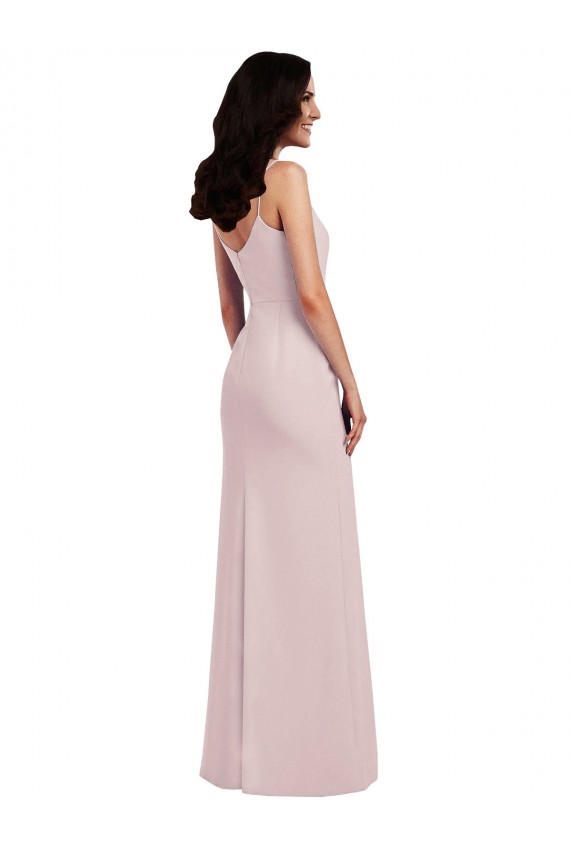 Best Sleeveless V-Back Long Spaghetti Straps Trumpet Evening Dress UK