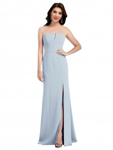 Best Sleeveless Low Back Long Strapless Trumpet Semi Formal Evening Dress UK