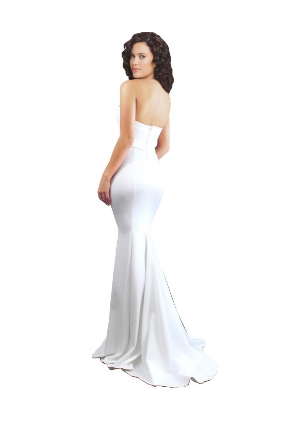 Best Sleeveless Low Back Long High Neck Mermaid Stretch Crepe Evening Dress UK